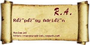 Répásy Adrián névjegykártya